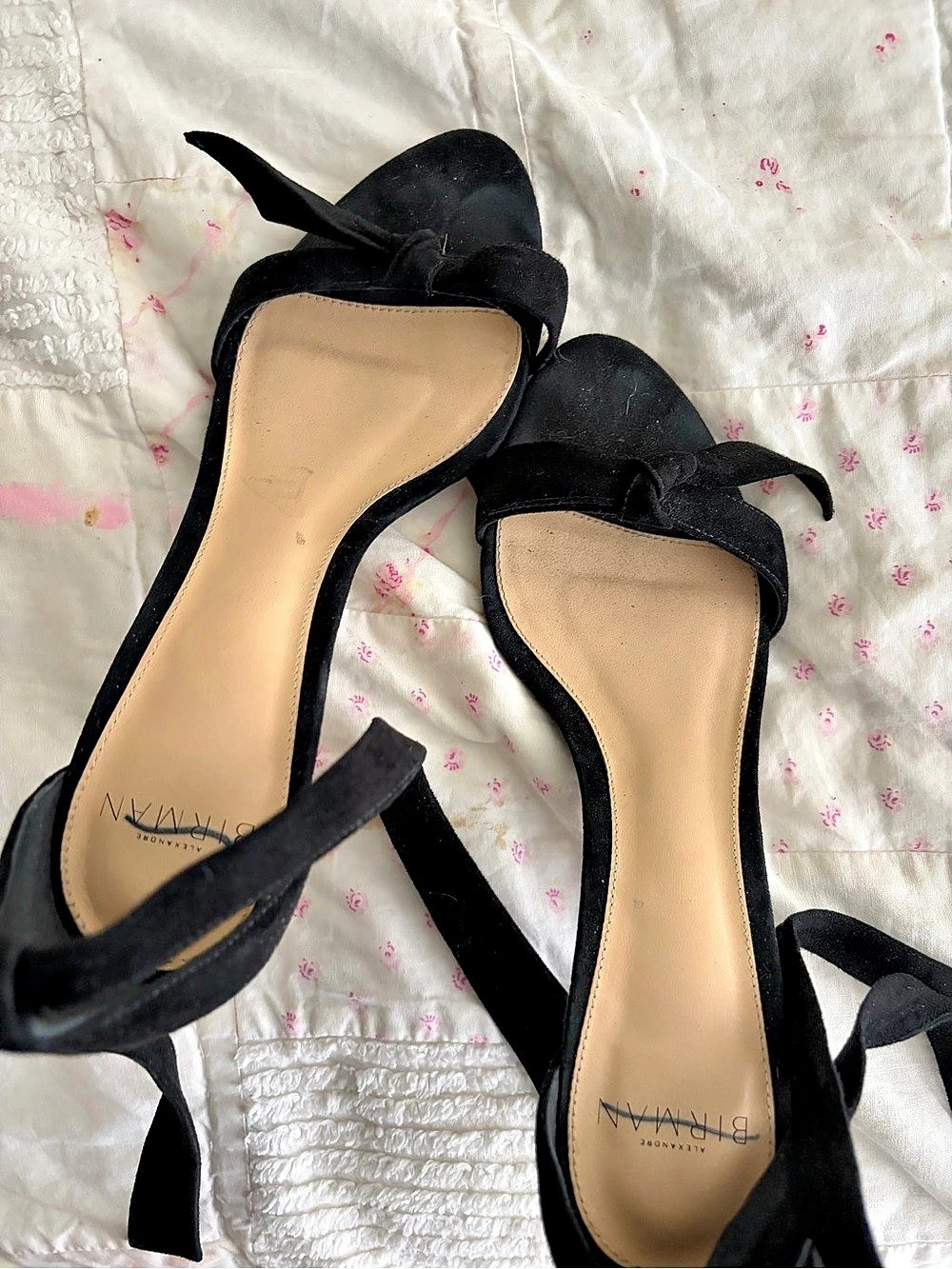 Alexandre Birman Clarita Suede Ankle-Tie Sandal Black EU 37.5